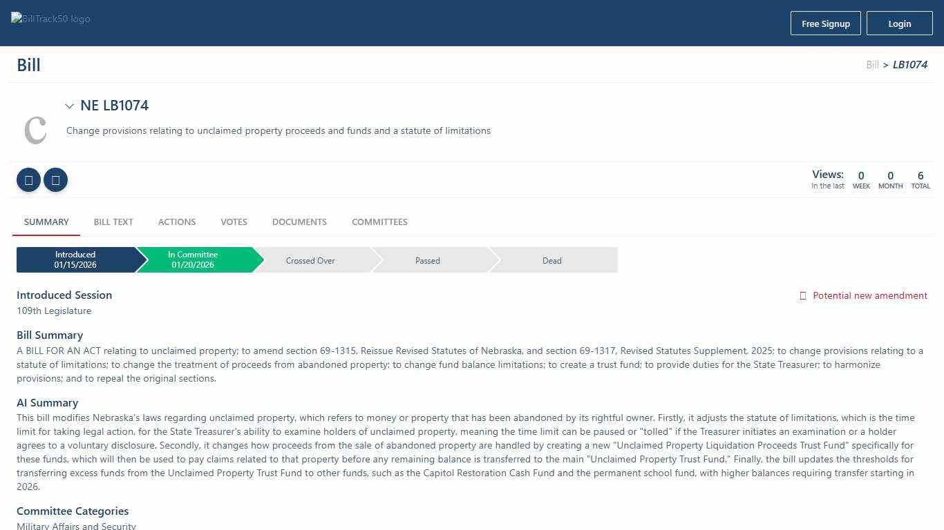 NE LB1074 | BillTrack50