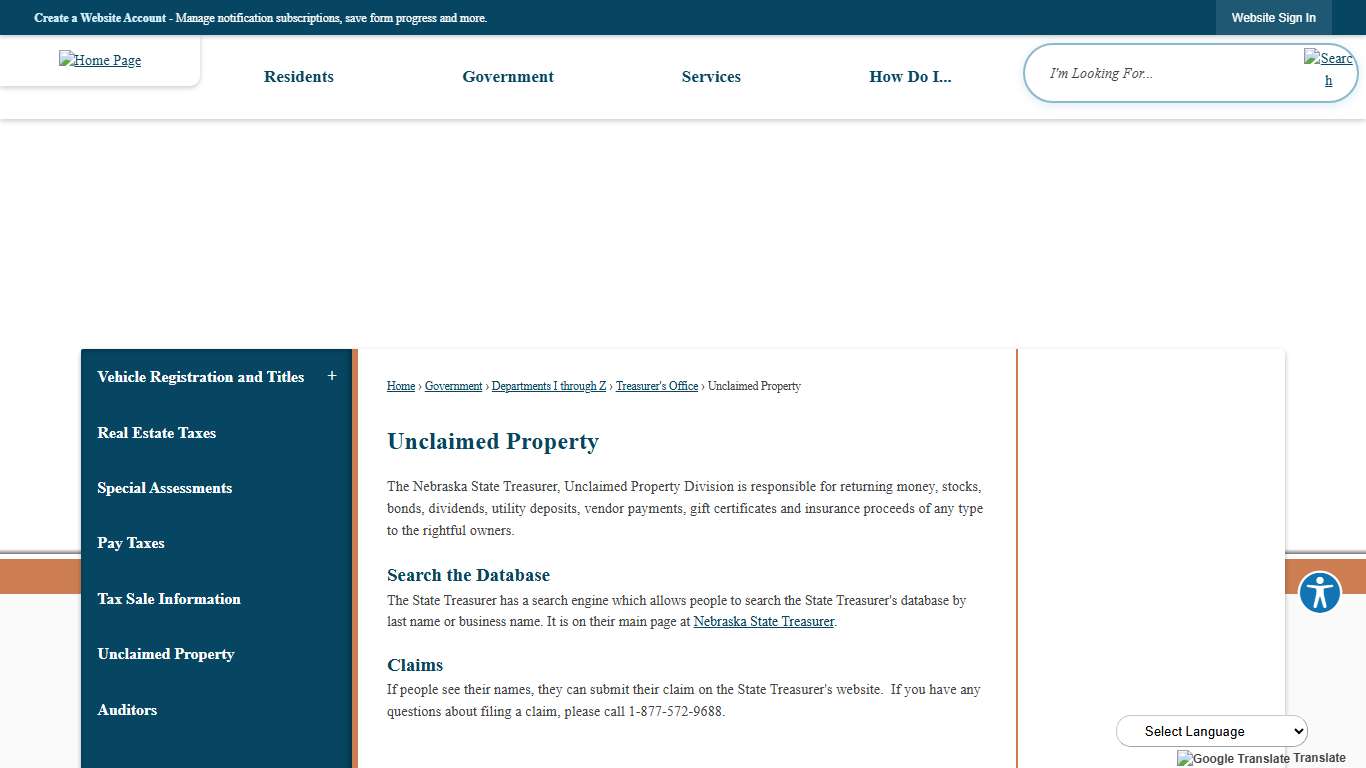 Unclaimed Property | Sarpy County, NE